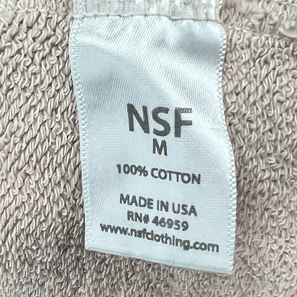 NSF Hoodie Womens M Green Camo Distressed Holes Cropped Sweatshirt USA Grunge - Picture 12 of 14